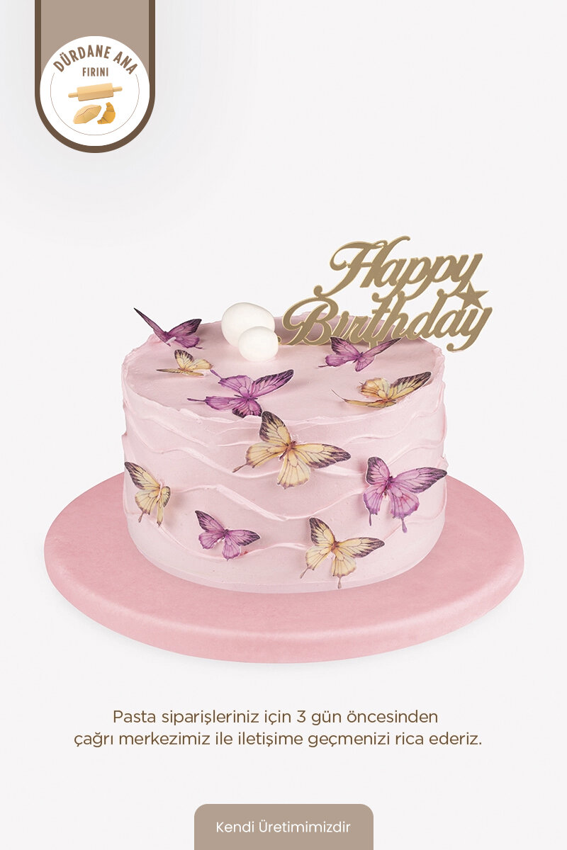 Dürdane Ana Fırını Kutlama Pastası Butik Kelebek 12 Kişilik