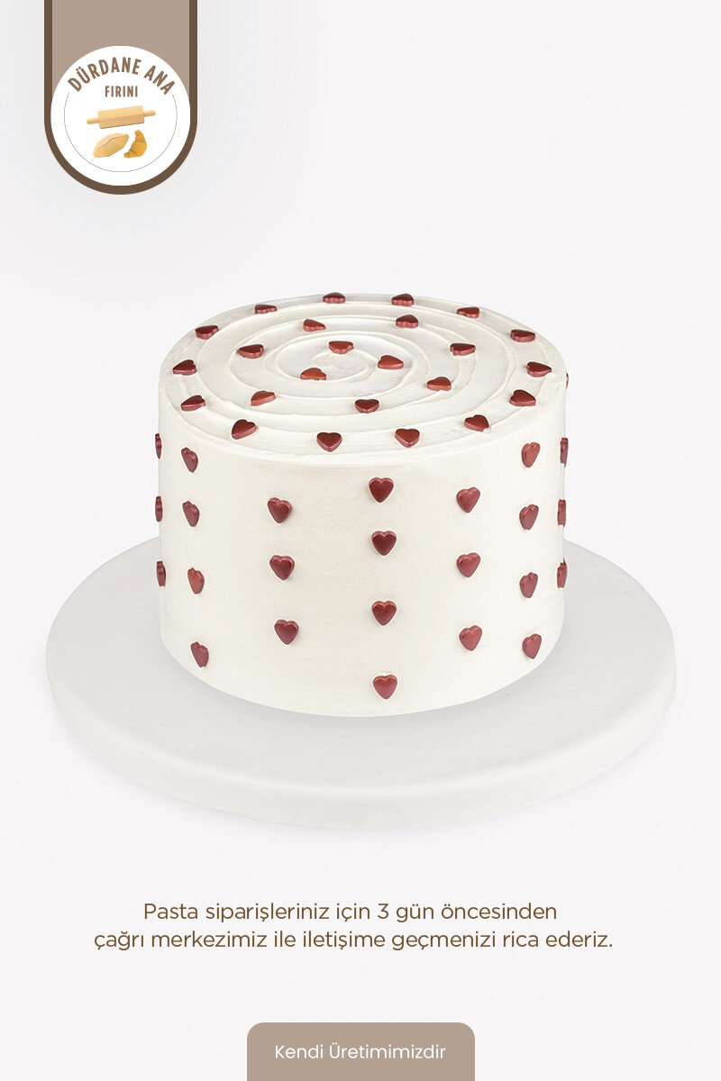 Dürdane Ana Fırını Kutlama Pastası Mini Kalpli 12 Kişilik
