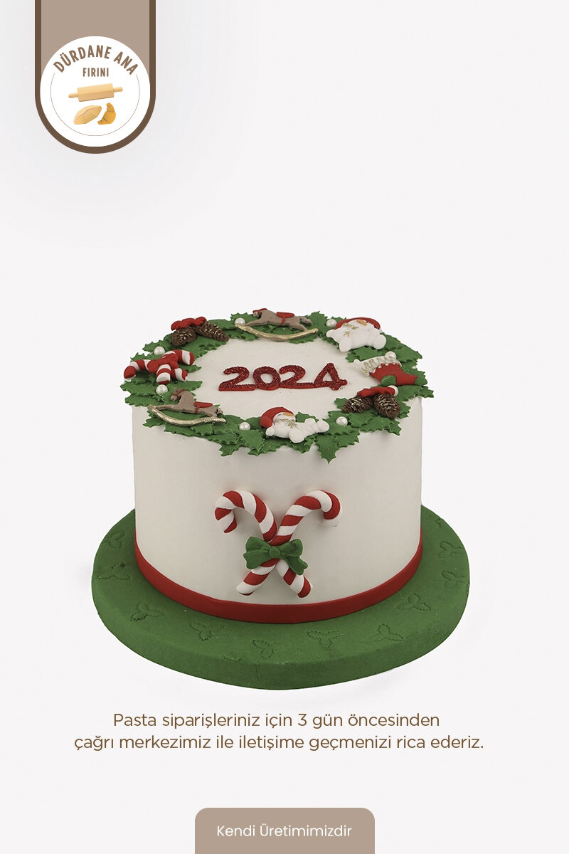 Dürdane Ana Fırını Yılbaşı Kons. Şeker Hamurlu Yaş Pasta 8 Kişilik (Ön Siparişle)
