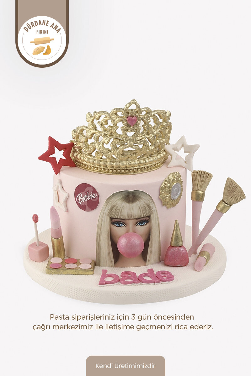 Dürdane Ana Fırını Barbie Kons. Şeker Hamurlu Yaş Pasta 12 Kişilik (Ön Siparişle)