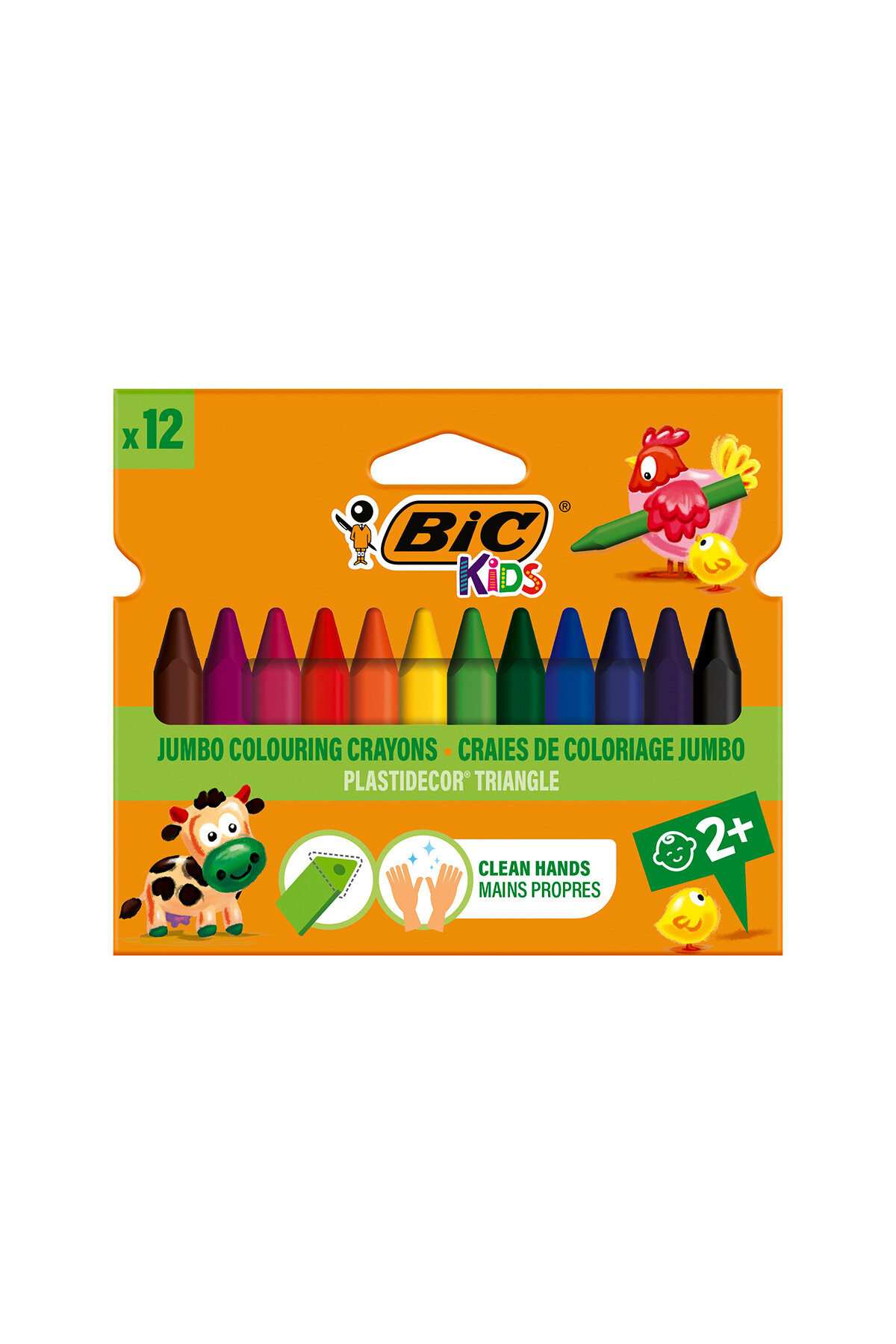 BIC Kids Plastidecor Üçgen Pastel Boya Kalemi 12'li Kutu