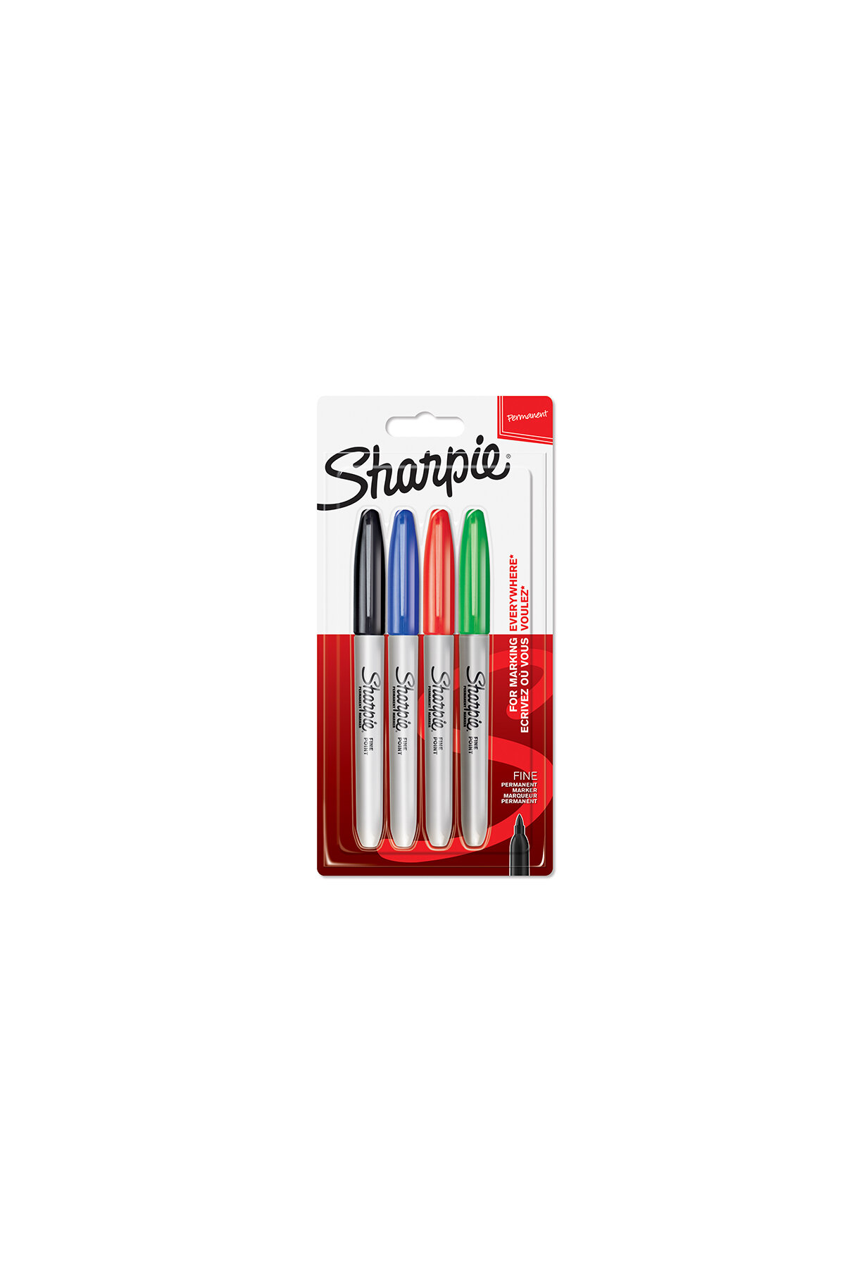 Sharpie Fine Permanent Markör Kalem Standart Renkler 3+1 Paket