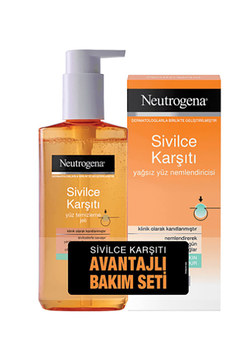 Neutrogena Sivilce Karşıtı Temizleme Jeli 200 ml Sivilce Karşıtı Yağsız Nemlendirici 50 ml