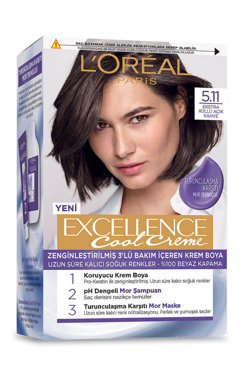 Excellence Saç Boyası Cool Creme 5.11 Ekstra Küllü Açık Kahve