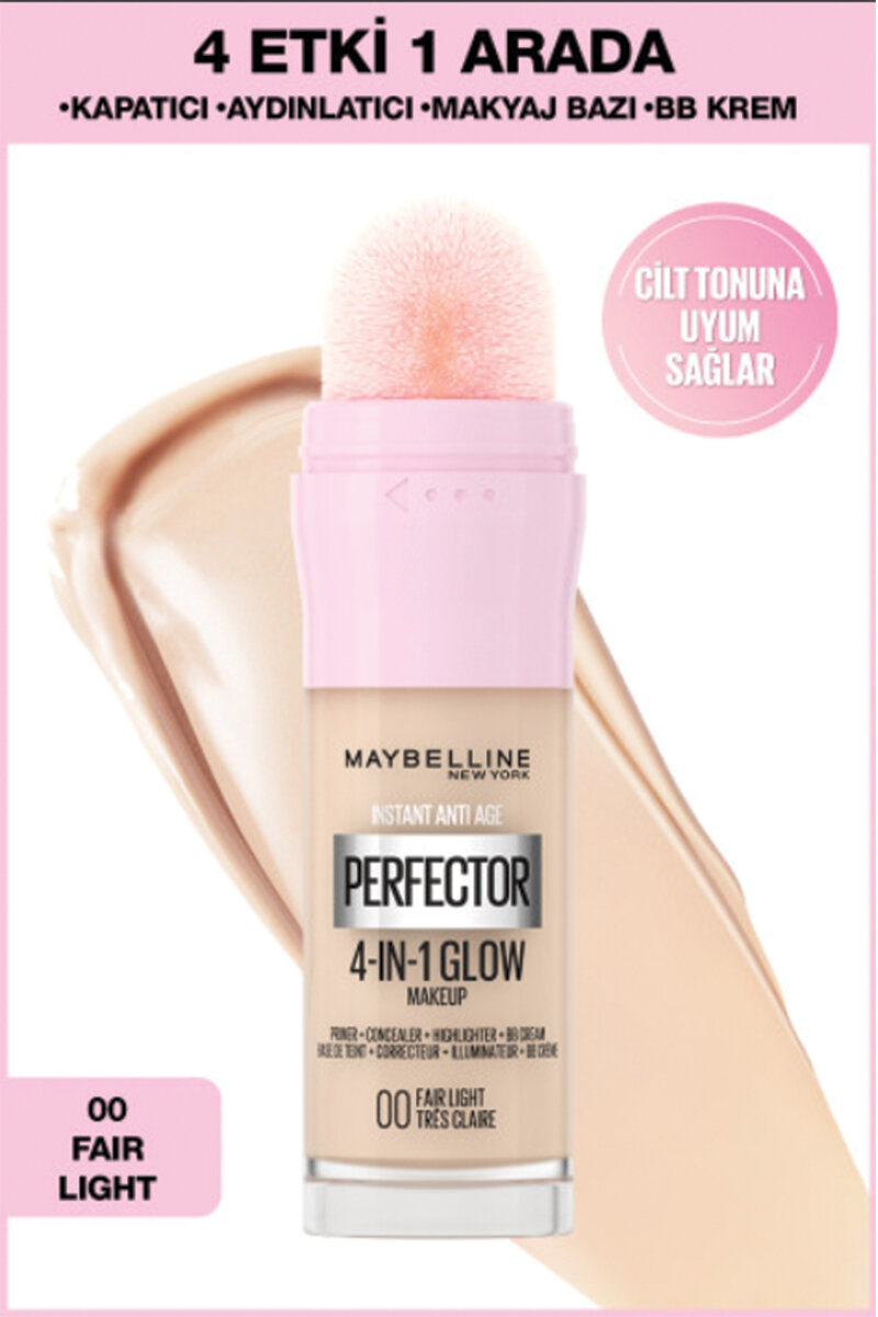 Maybelline Instant Perfector Glow 4 Etki 1 Arada Fondöten- 00 Fair Light