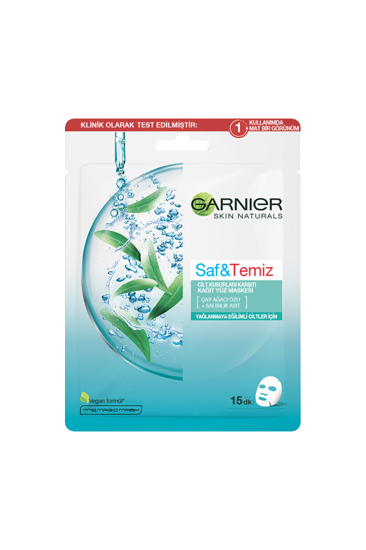 Garnier Saf&Temiz Cilt Kusurları Karşıtı Kağıt Yüz Maskesi