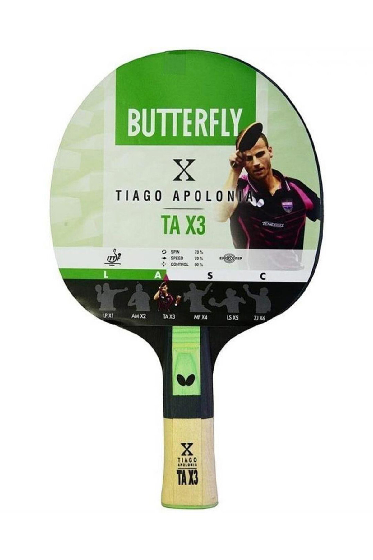Butterfly Tiago Apolonia TAX3 ITTF Onaylı Masa Tenisi Raketi