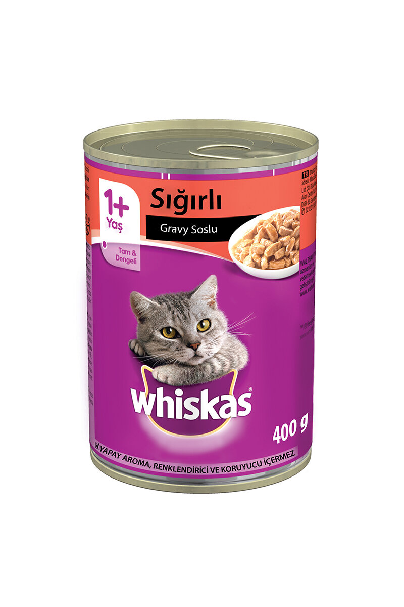 Whiskas Konserve Sığır Etli Kedi Maması 400G