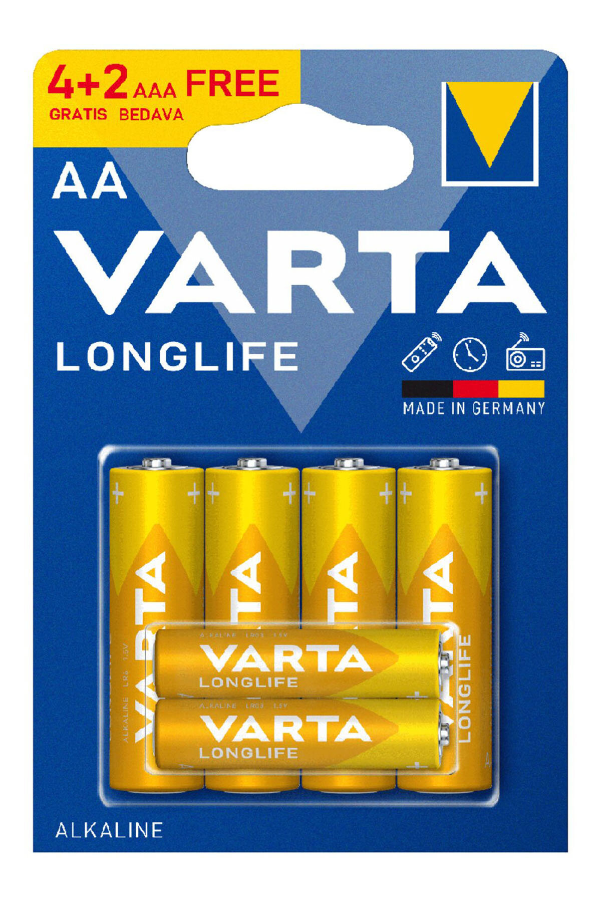 Varta Longlife Alkalin 6'Lı Pil(4AA+2AAA)