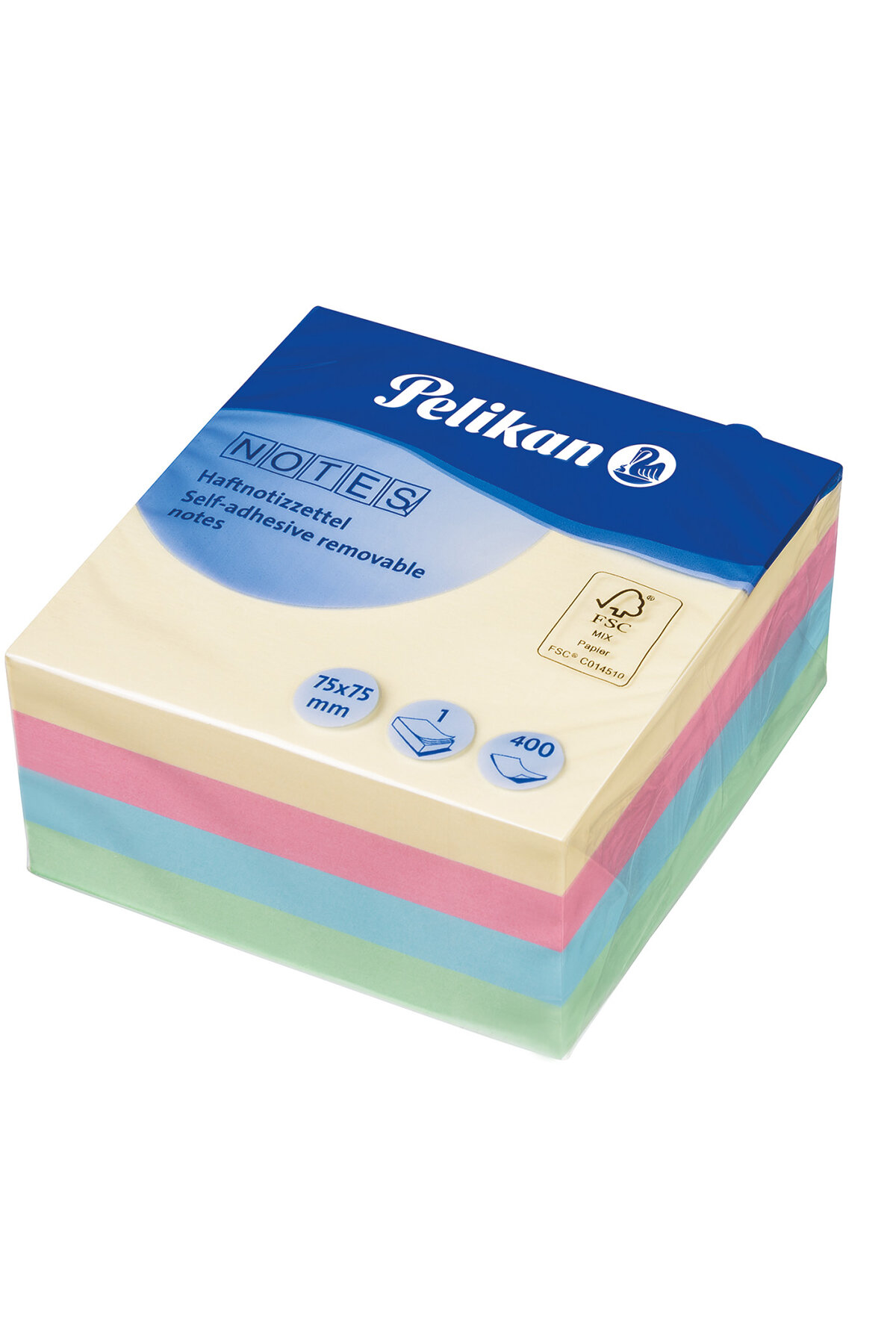 Pelikan Yapışkan Not 75x75mm Pastel Renkler 400lü