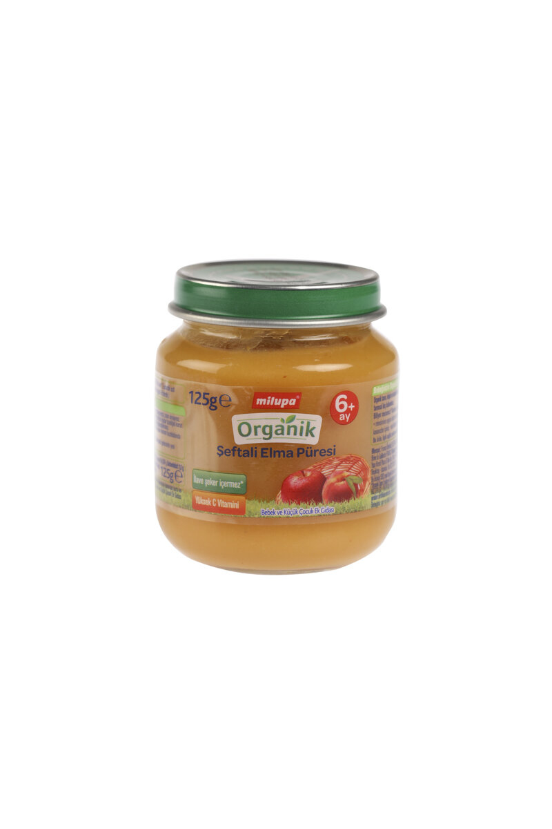 Milupa Organik Şeftali Elma (Kavanoz Maması) 125 g