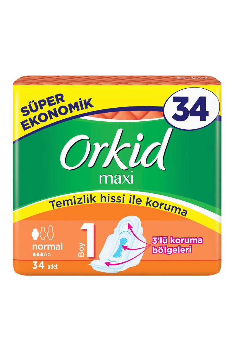 Orkid Maxi 4'lü Normal 34 Adet