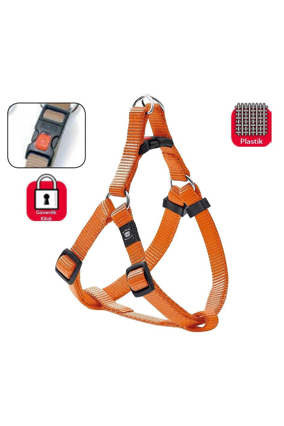 Karlie Kilitli Göğüs Tasma M 40-70cm Turuncu