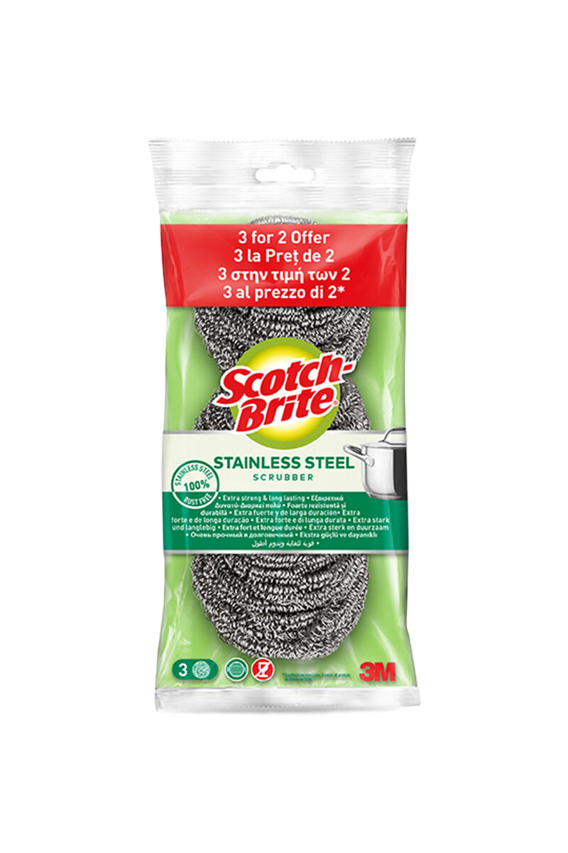 Scotch Bride Paslanmaz Çelik Ovma Teli 2+1