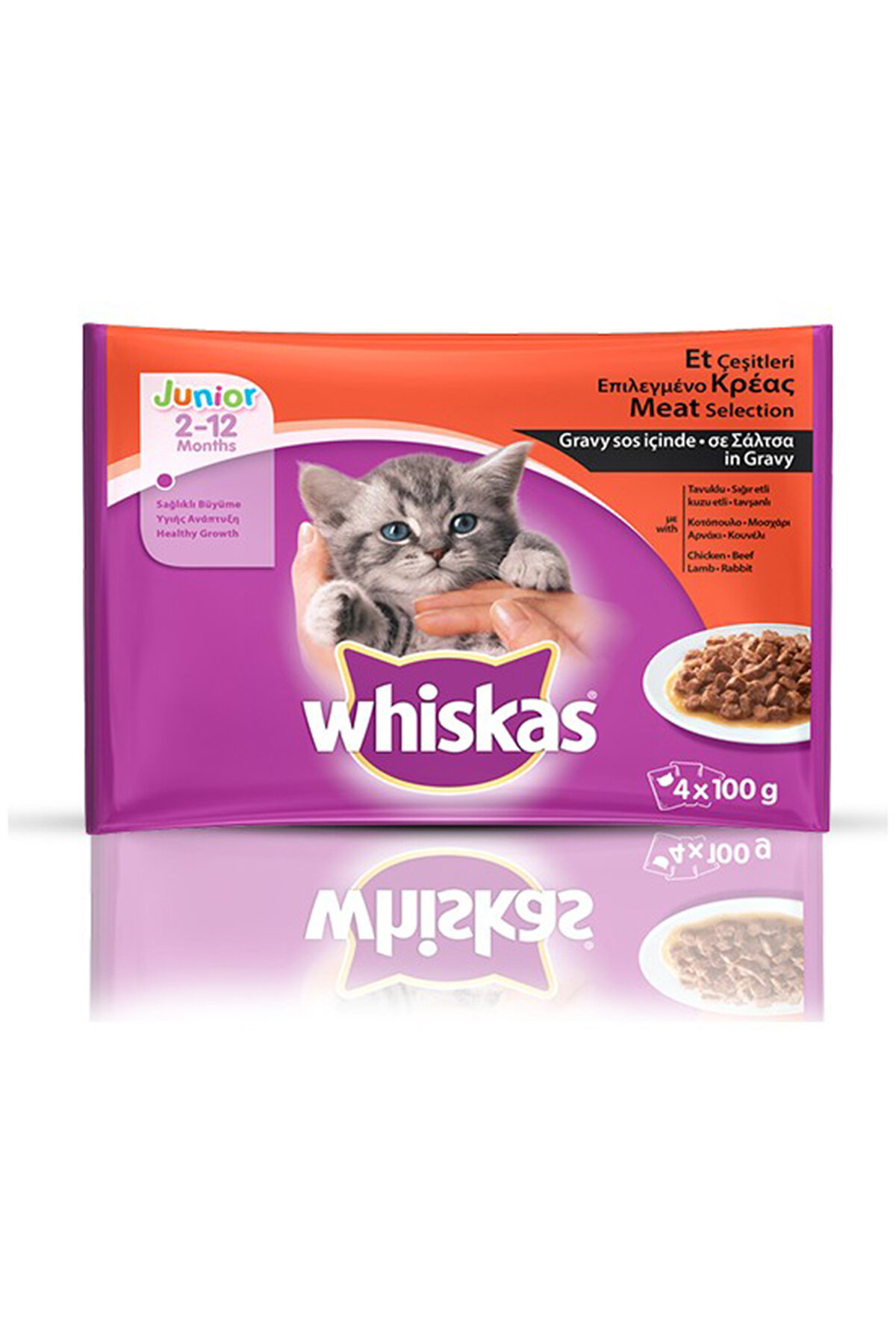 Whiskas 4 Lü Yavru Kedi Etli Poşet Mama