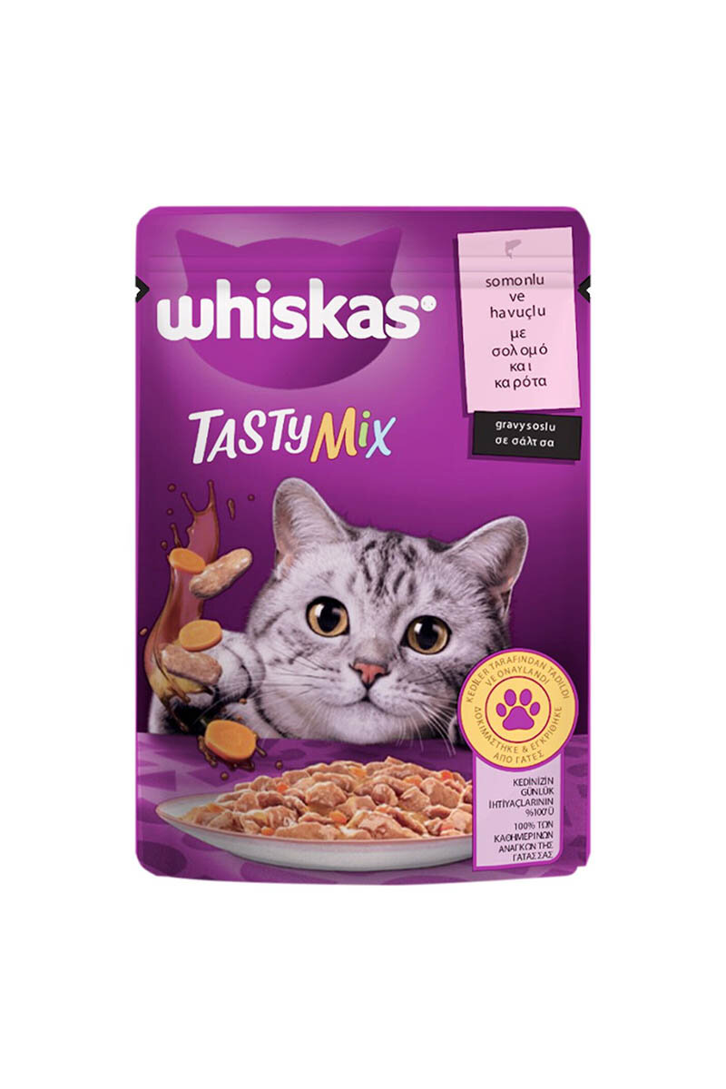 Whiskas Tasty Mix Somonlu ve Havuçlu Yaş Mama 85 G