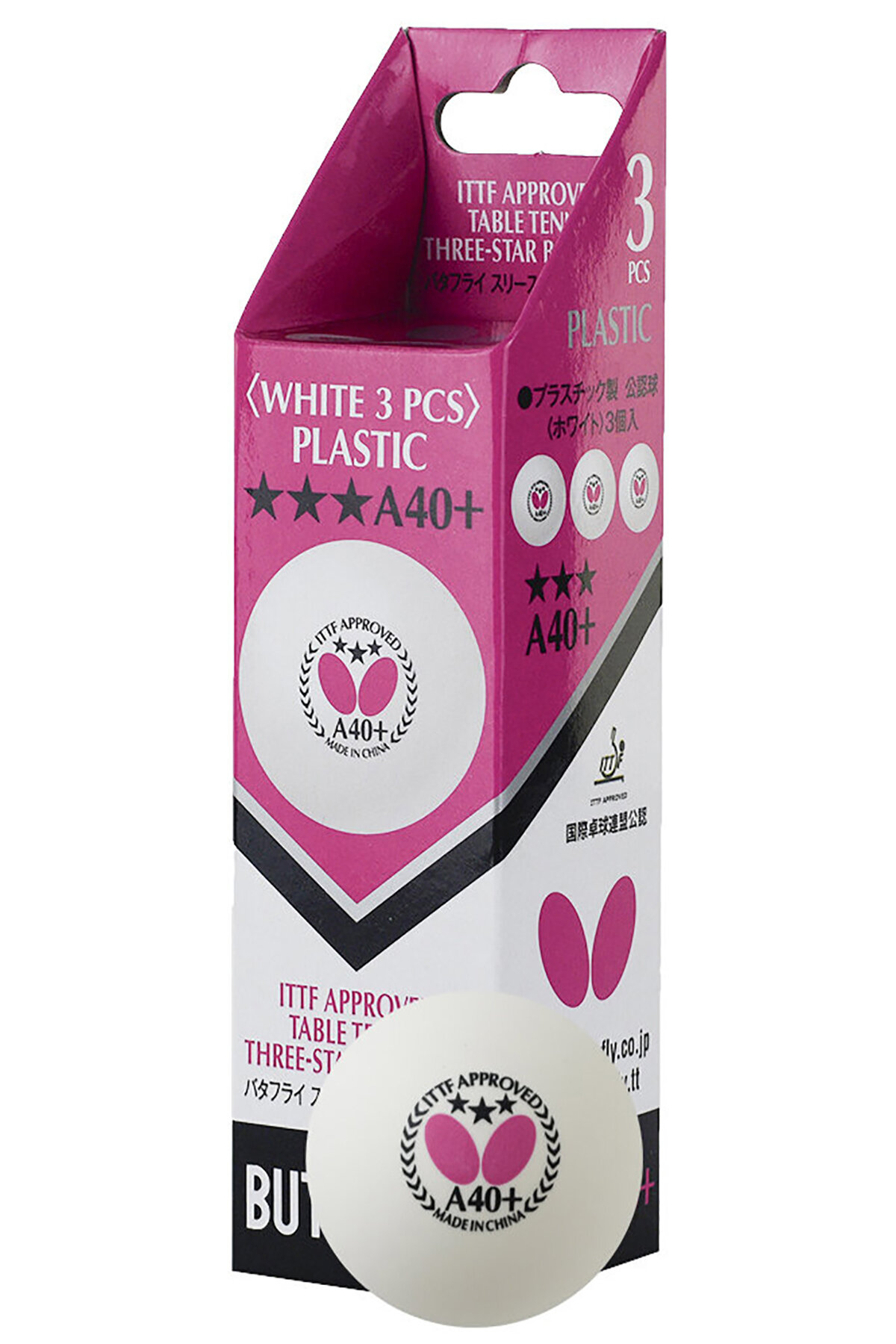 Butterfly A40+ 3 Yıldız ITTF Onaylı 3 lü Masa Tenisi Maç Topu