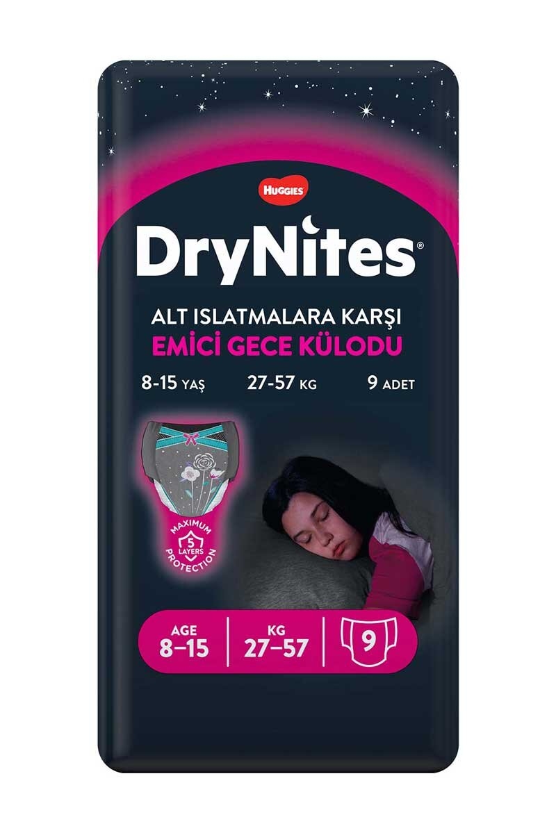 Huggies Bebek Bezi Dry Nites Large Kız 30-48 Kg 9 Ped