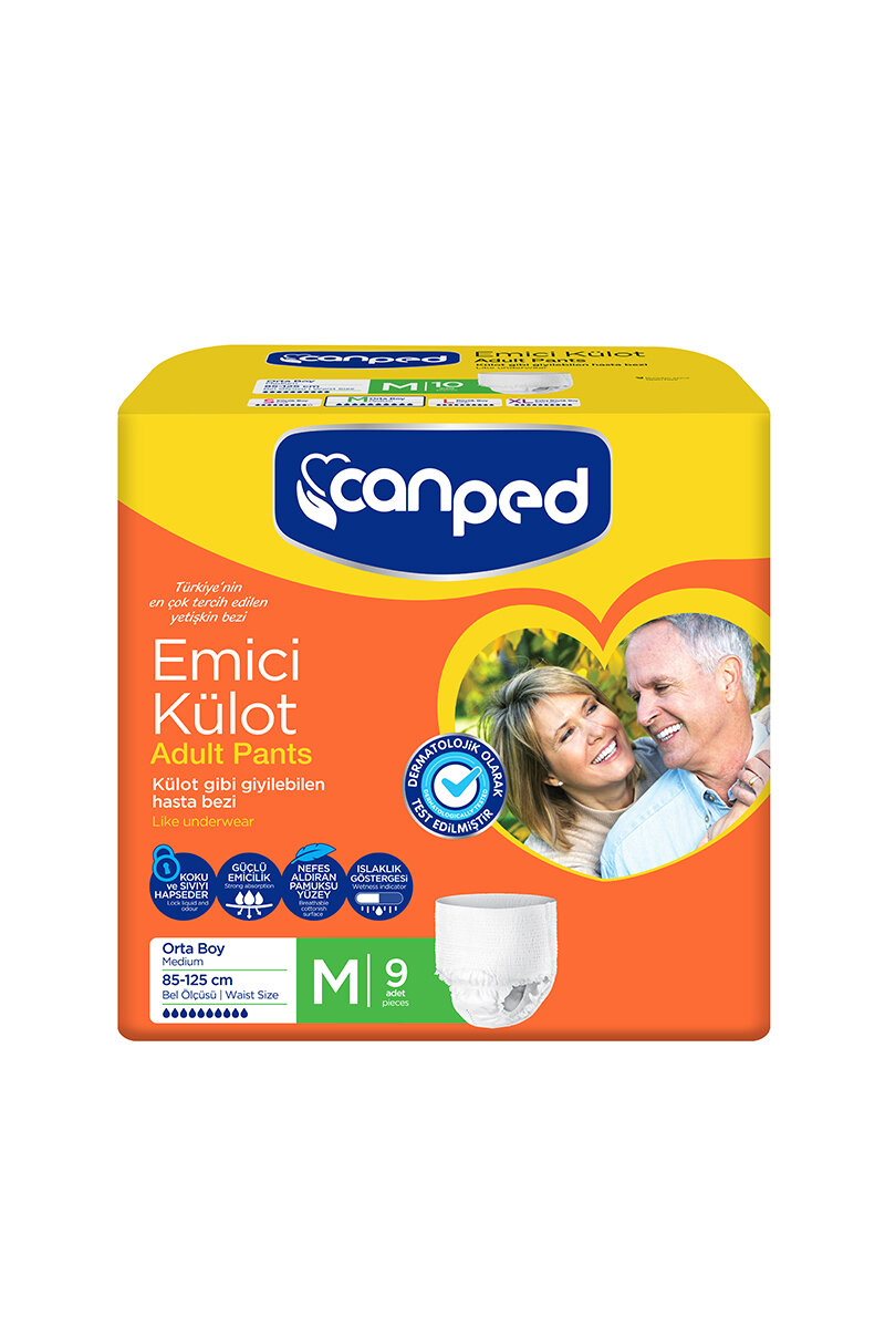 Canped Hasta Bezi Emici Külot Orta Boy 9'lu