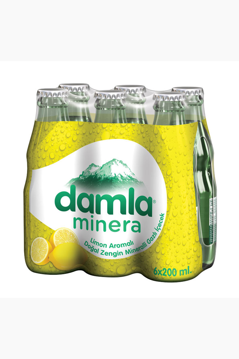 Damla Limon Aromalı Maden Suyu 6X200 ml