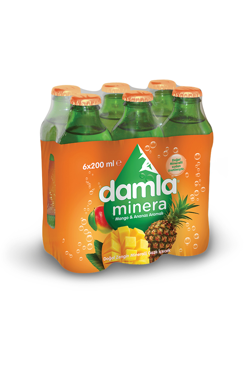 Damla Mango Ananas Aromalı Maden Suyu 6X200 ml