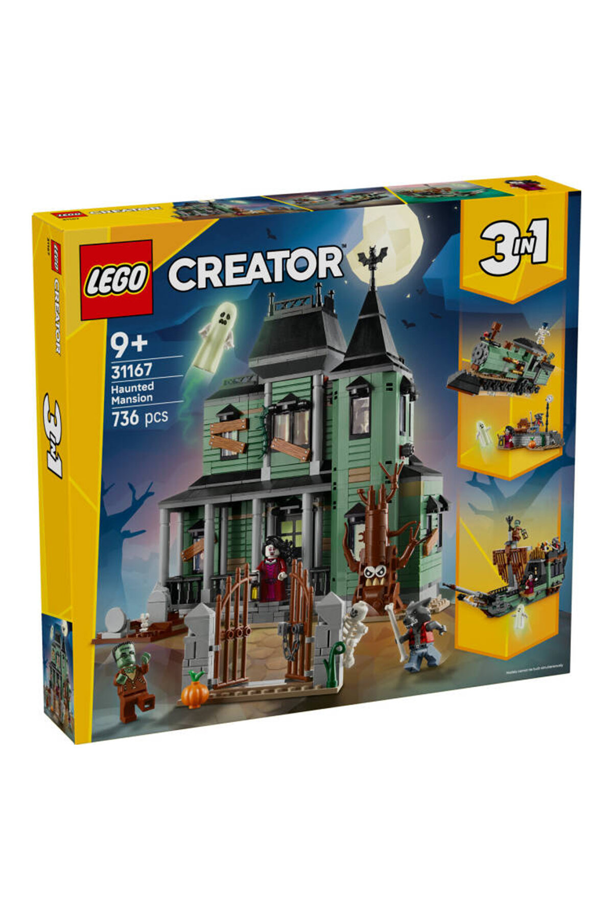 Lego Creatör 3'ü 1 Arada Hayaletli Köşk Ev Yapım Seti 31167