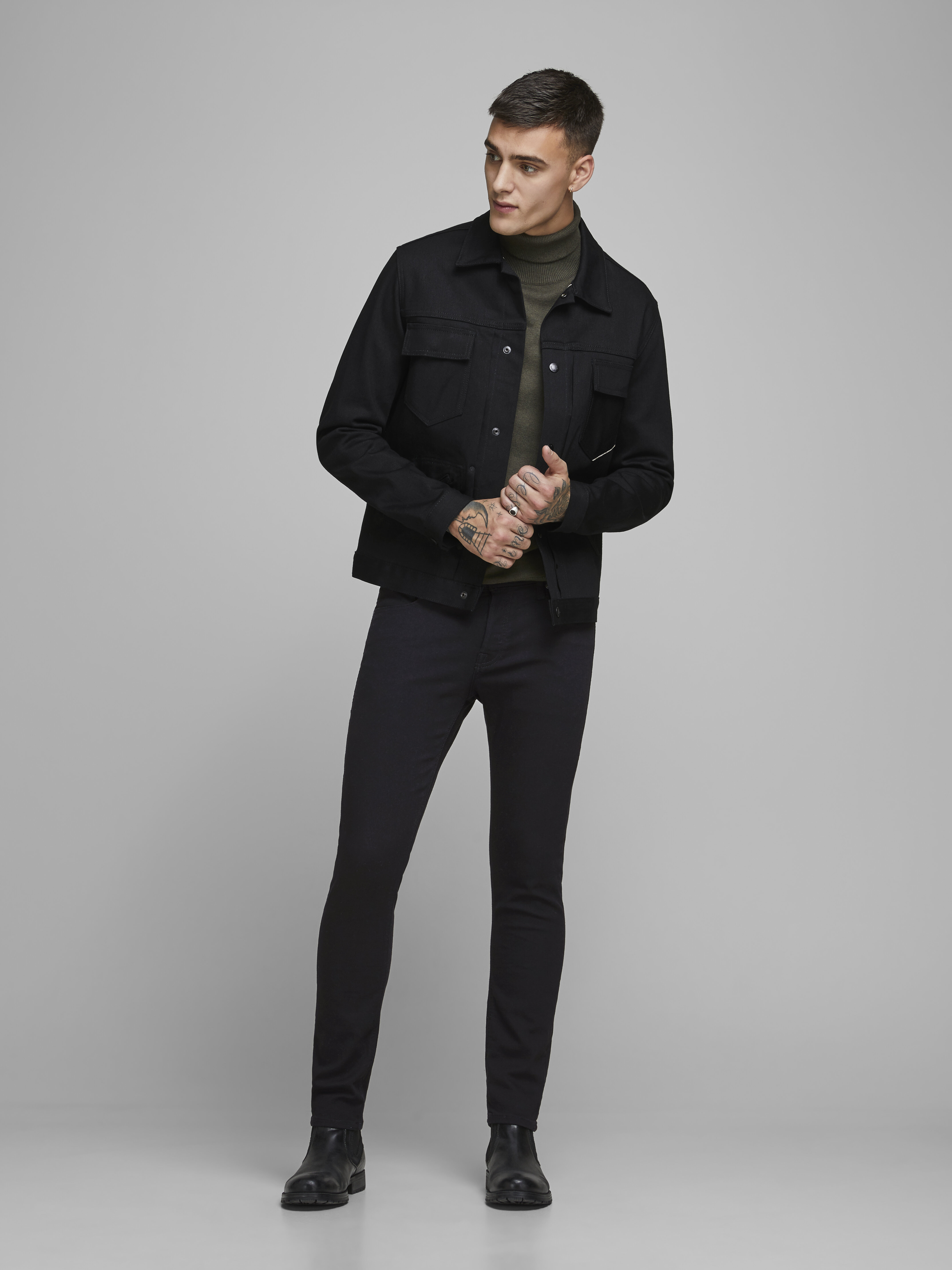 Jack&Jones Glenn Erkek Kot Pantolon 12152346 Black Denim