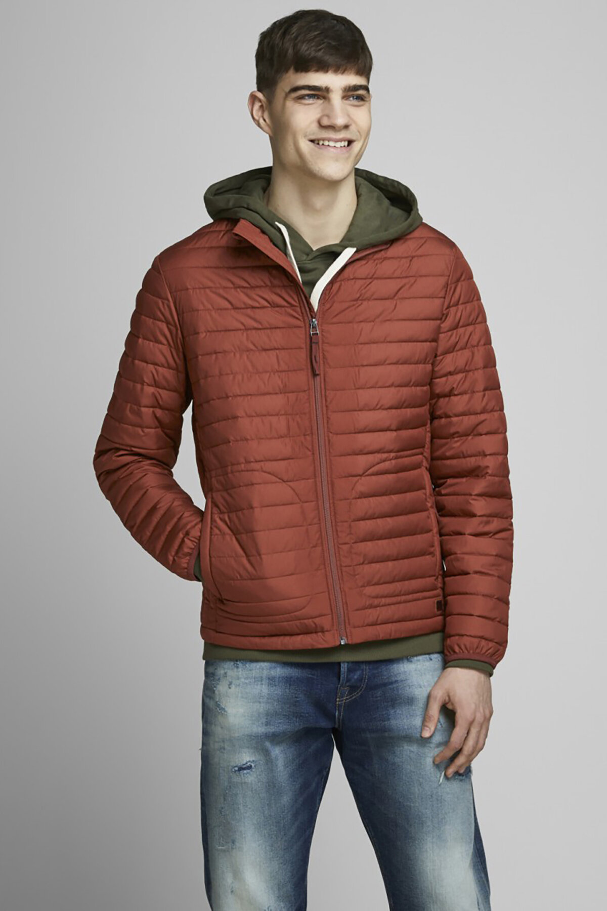 Jack&Jones Erkek Ceket 12173809 Burnt Henna