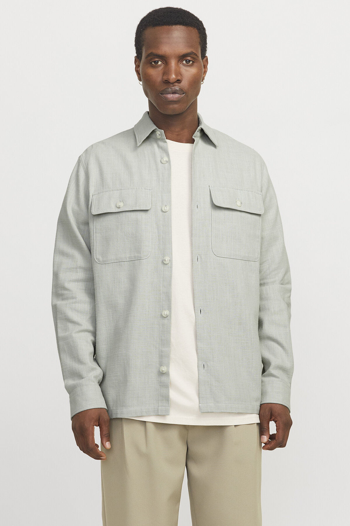 Jack&Jones Erkek Gömlek 12274954 AQUA GREY