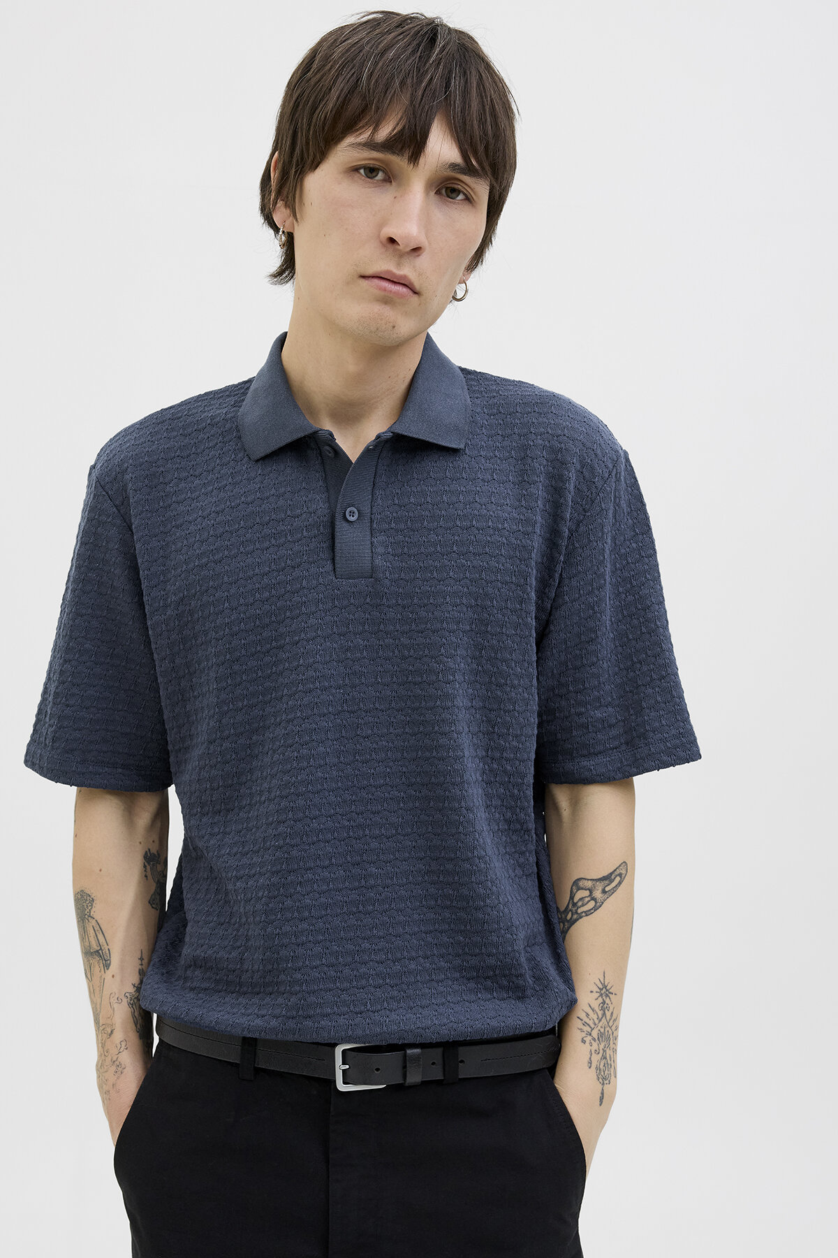 Jack&Jones Erkek Polo Yaka Tişört 12286334 BLUE NIGHTS