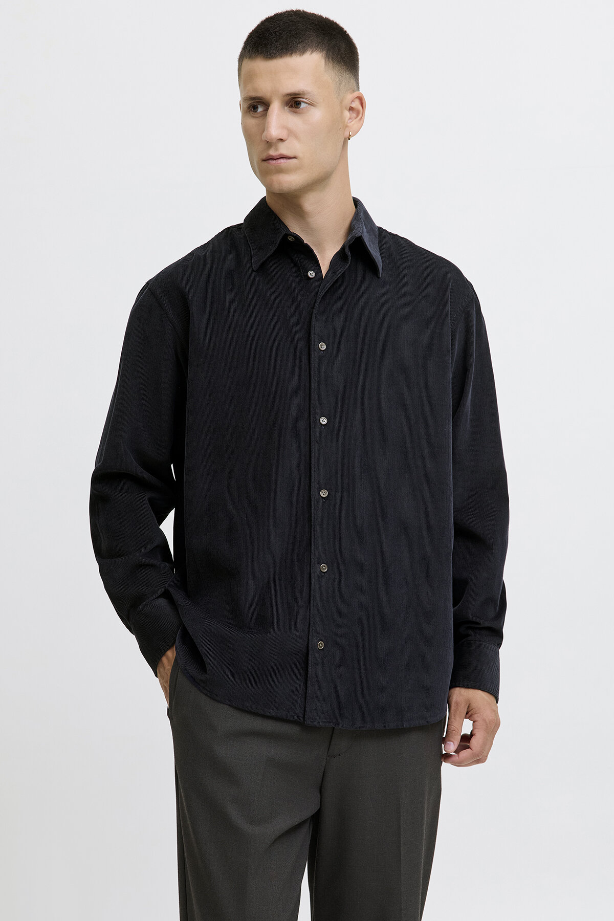 Jack&Jones Erkek Kadife Gömlek 12282351 NIGHT SKY