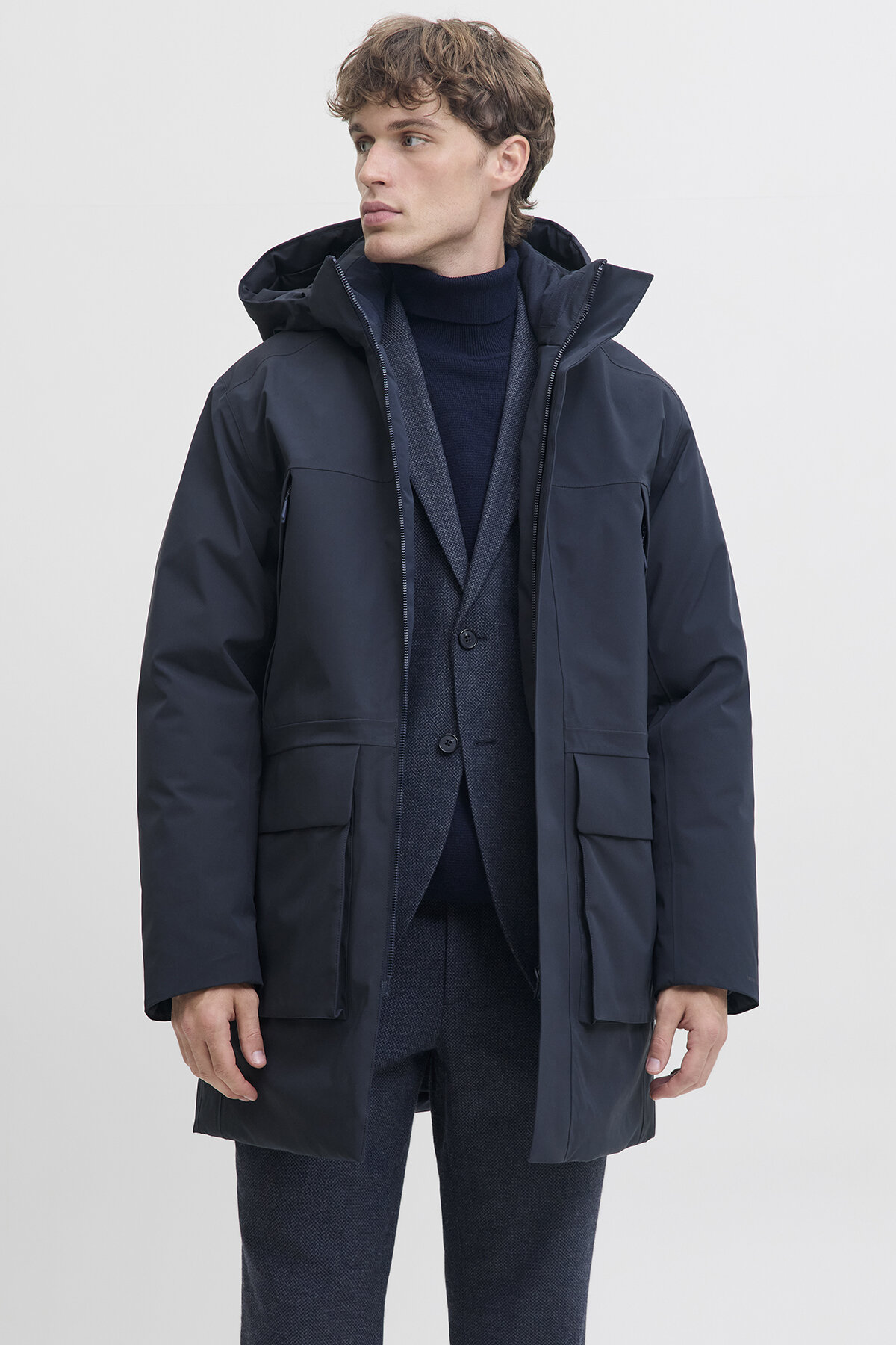 Jack&Jones Erkek Parka 12280904 DARK NAVY