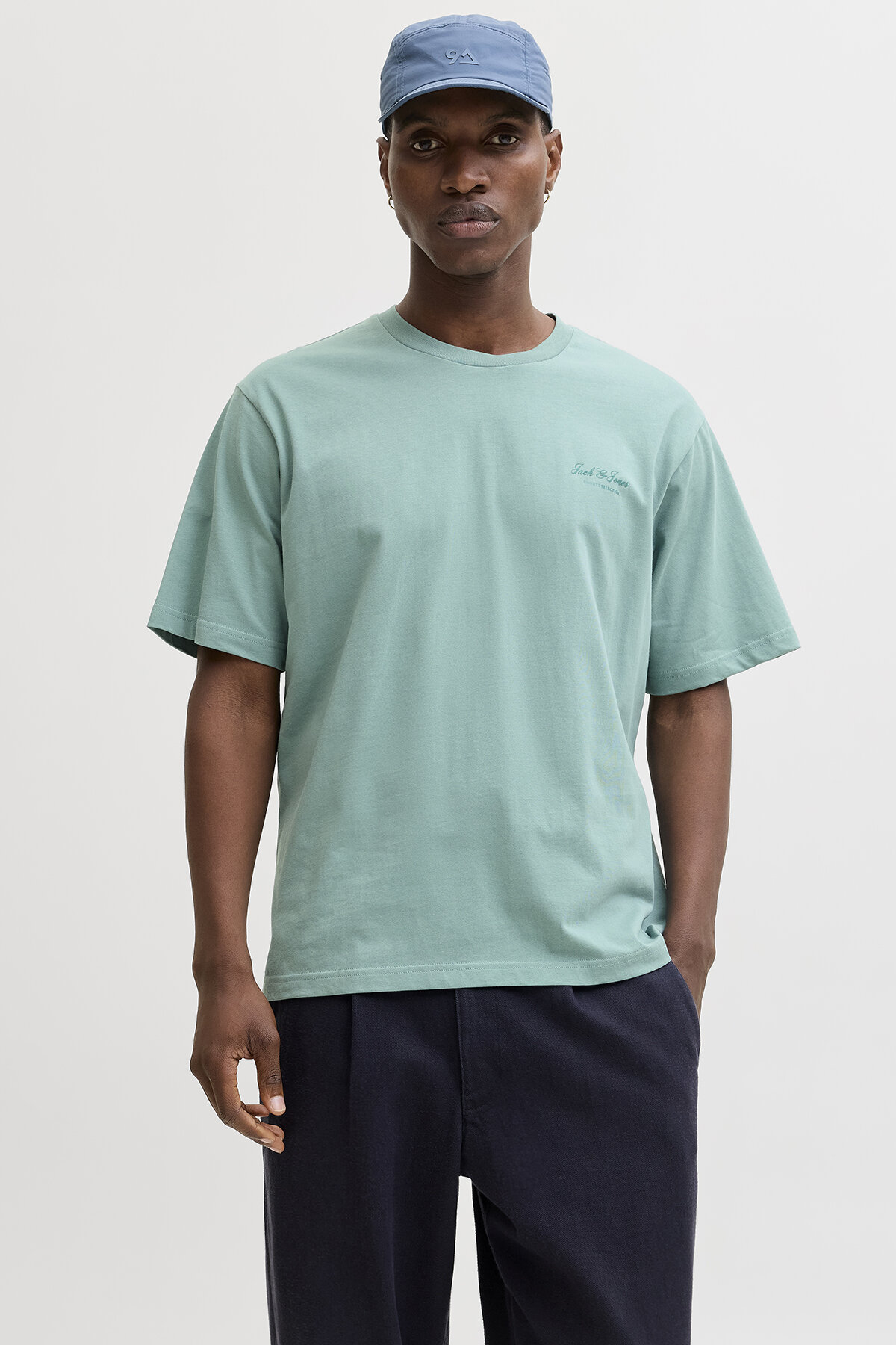 Jack&Jones Erkek Tişört 12287990 MINERAL BLUE