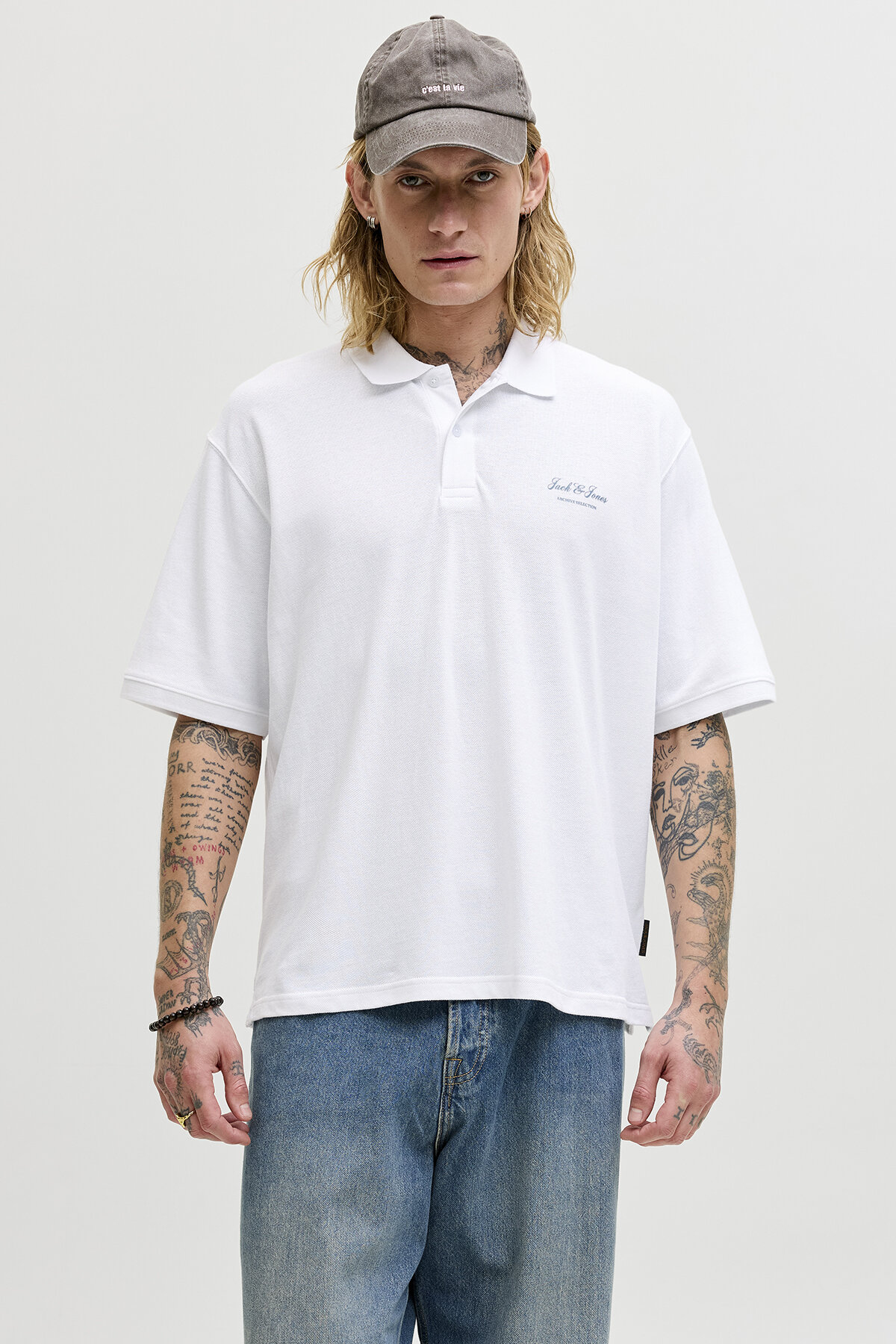 Jack&Jones Erkek Polo Yaka Tişört 12288877 BRIGHT WHITE