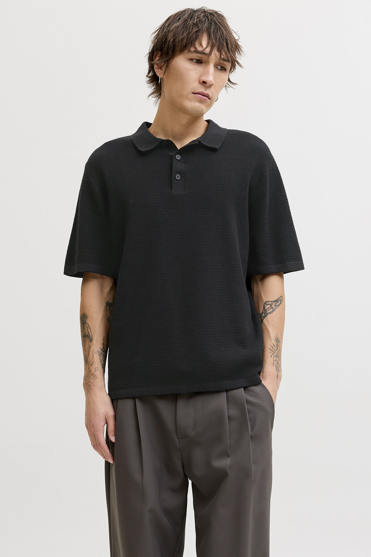 Jack&Jones Erkek Polo Yaka Tişört 12268281 BLACK