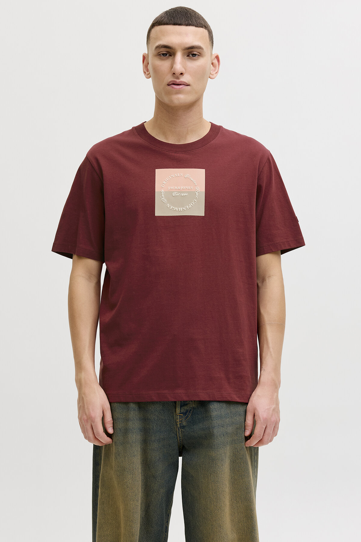Jack&Jones Erkek Tişört 12290856 CABERNET