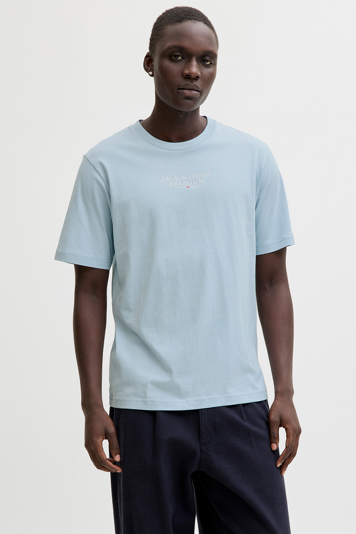 Jack&Jones Erkek Tişört 12217167 CELESTIAL BLUE