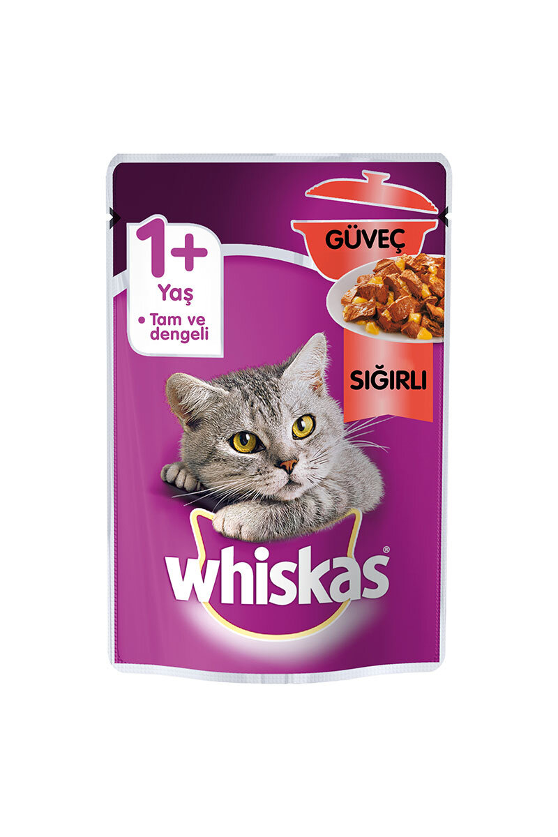 Whiskas Pouch Güveç ve Sığır Etli Kedi Maması 85 g