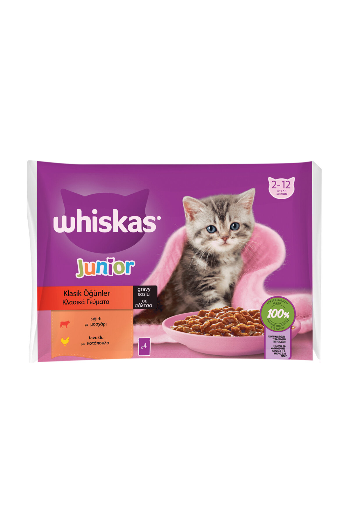 Whiskas Pouch Güveç Karışık Seçenekler Yavru 4'lü Paket