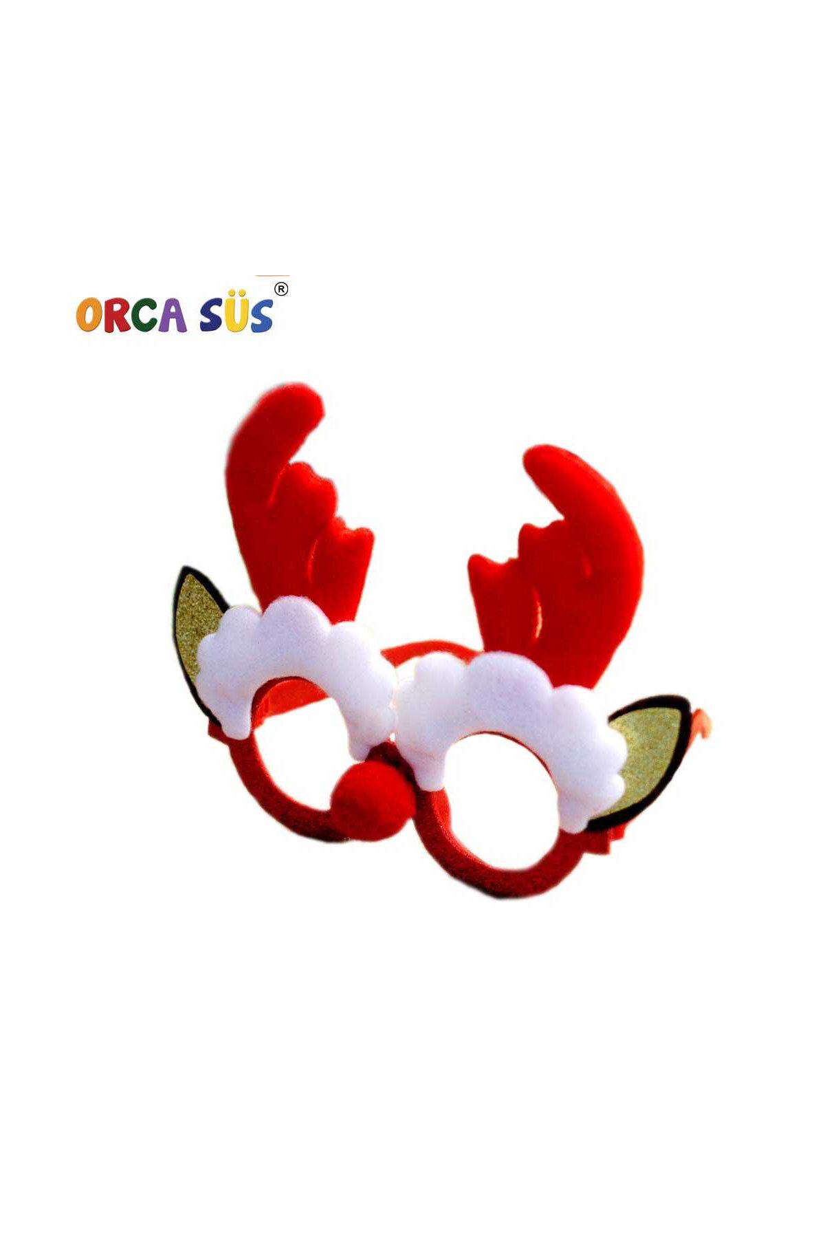 Yılbaşı Gözlük Geyik Kulaklı Kırmızı