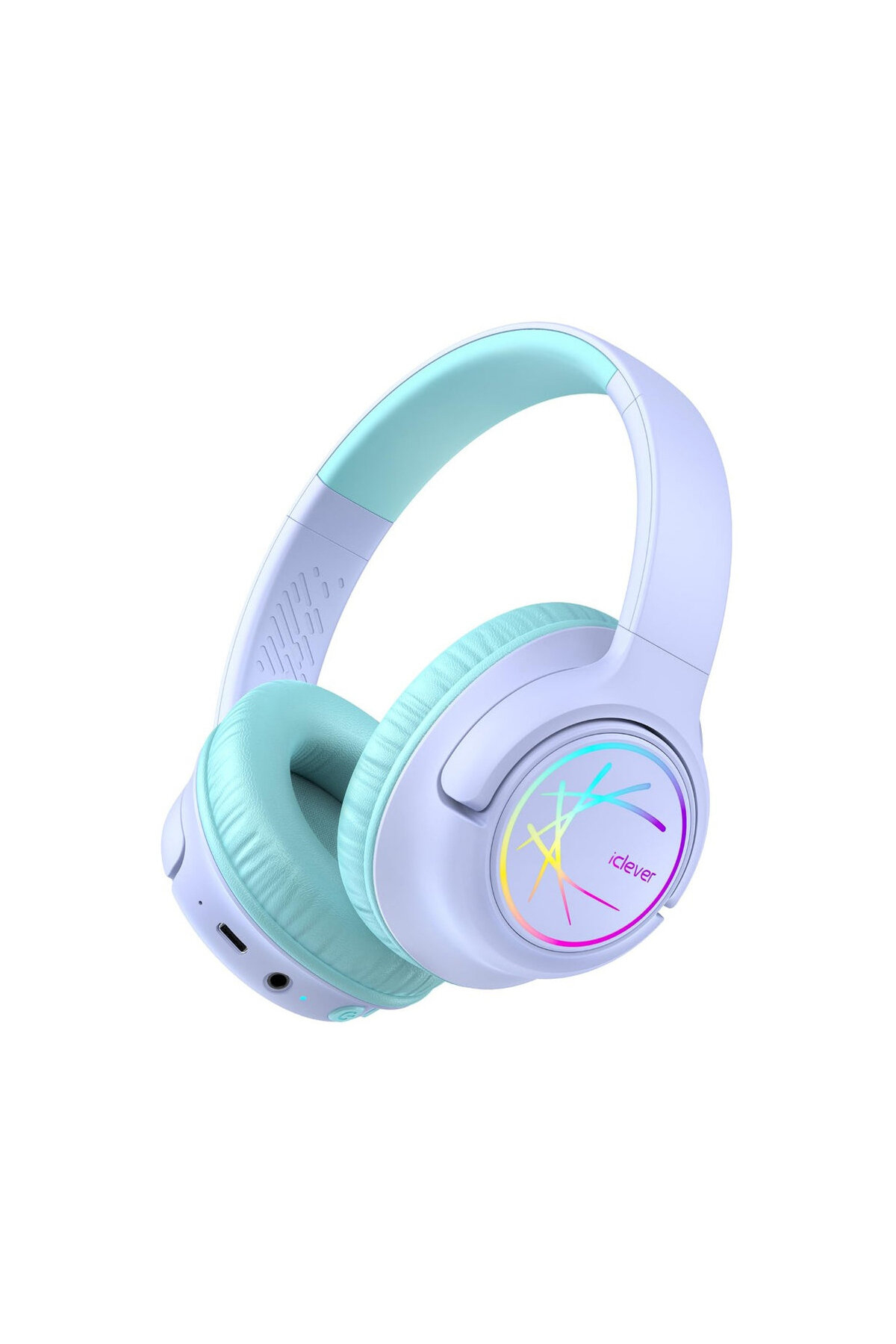 iClever BTH18 BPA Free LED Işıklı Çocuk Bluetooth Kulaklık - Mor