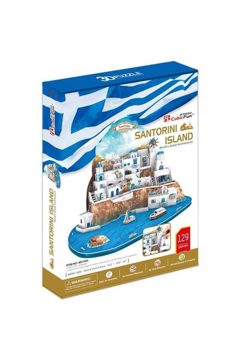 Oyuncak 3D Puzzle Santorini Adası Yunanistan MC195H
