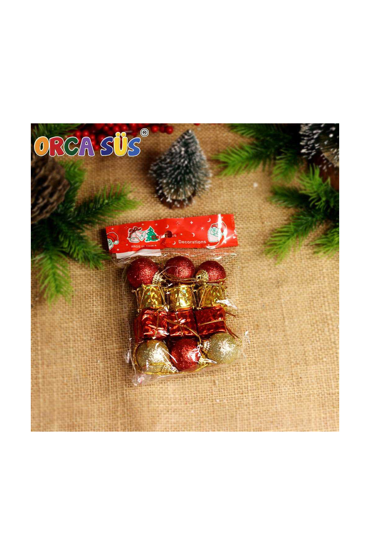 Yılbaşı Ağacı Süsü 4 Model Karma 12'li Set