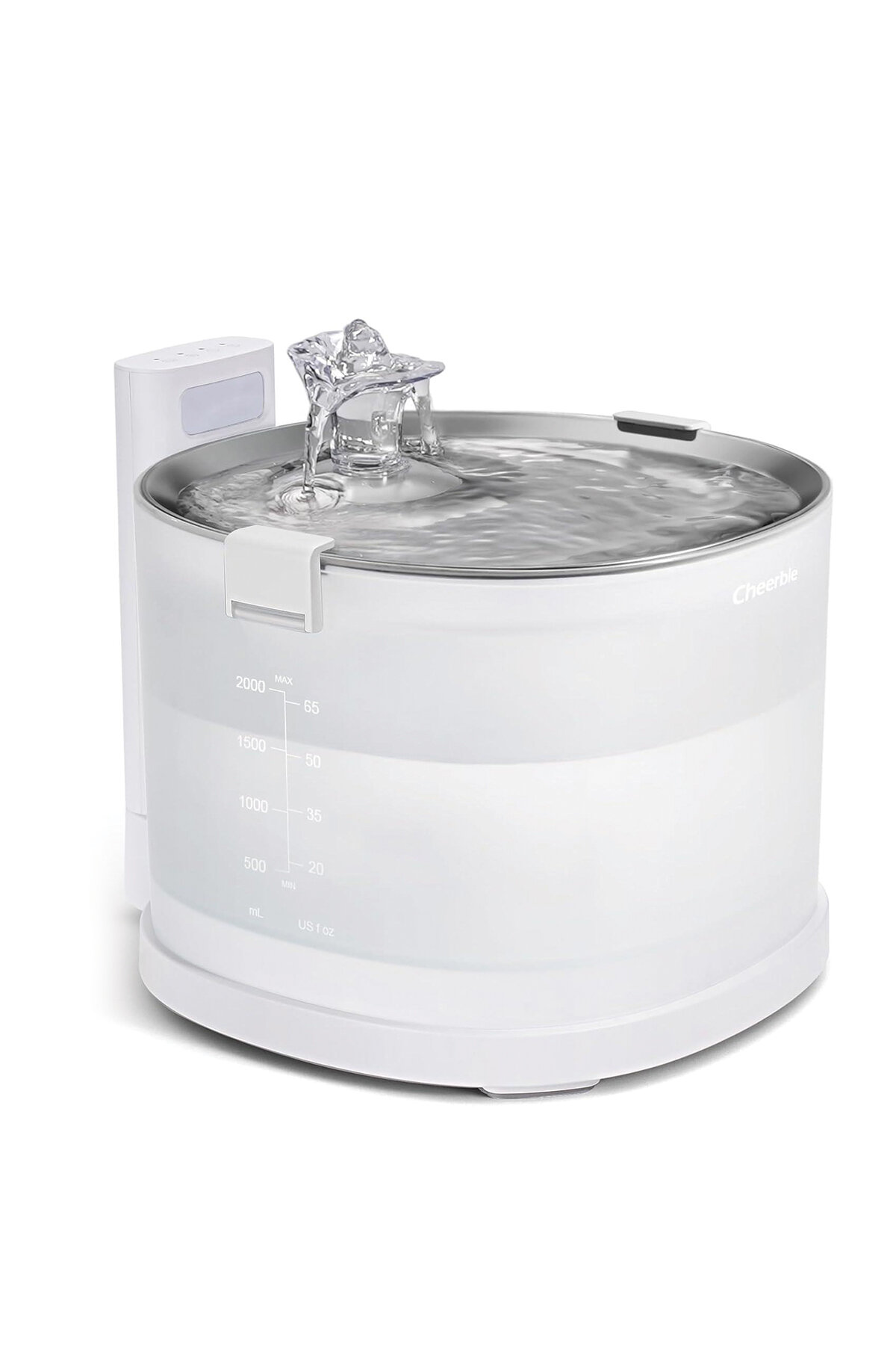 Cheerble E1+ Çelik Hazneli Şarjlı Otomatik Kedi Su Pınarı 22 X 20 X 18, 2lt