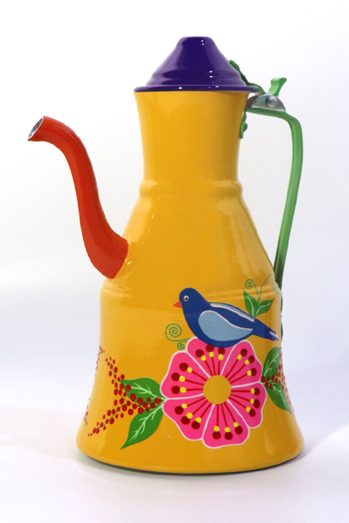 Dedemin Emayeleri Alüminyum Güğüm Sarı Kuş Desenli 3 Litre