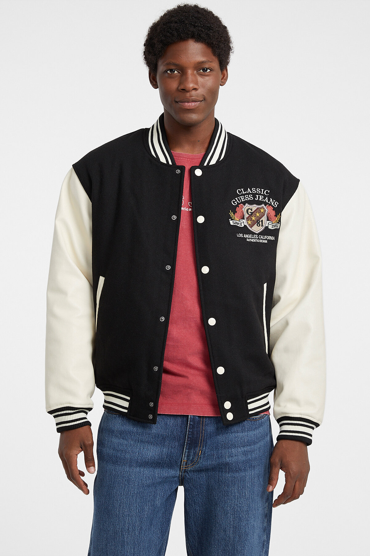 Guess Jeans Erkek Yün Karışımlı Bomber Ceket M5BL1EWEI02