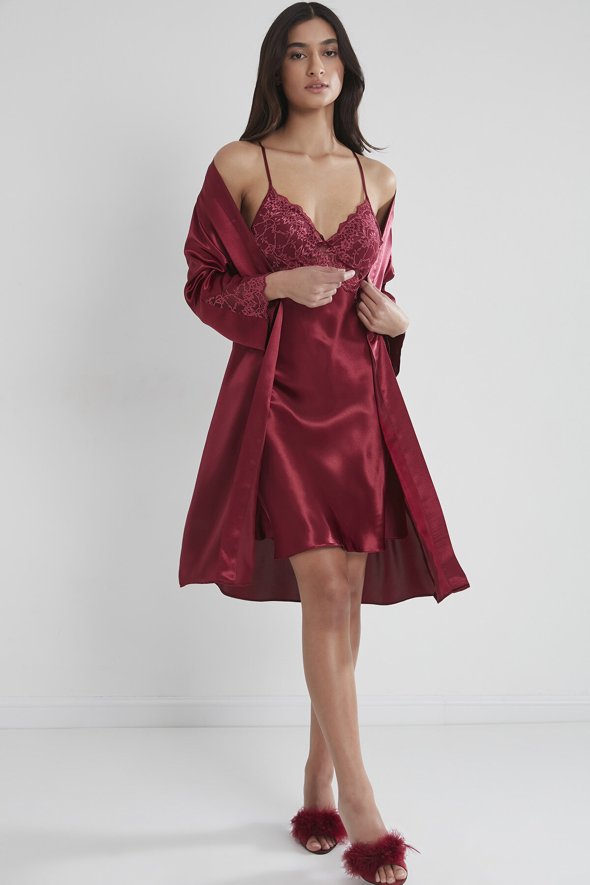 Pierre Cardin Saten Gecelik Takımı 4050