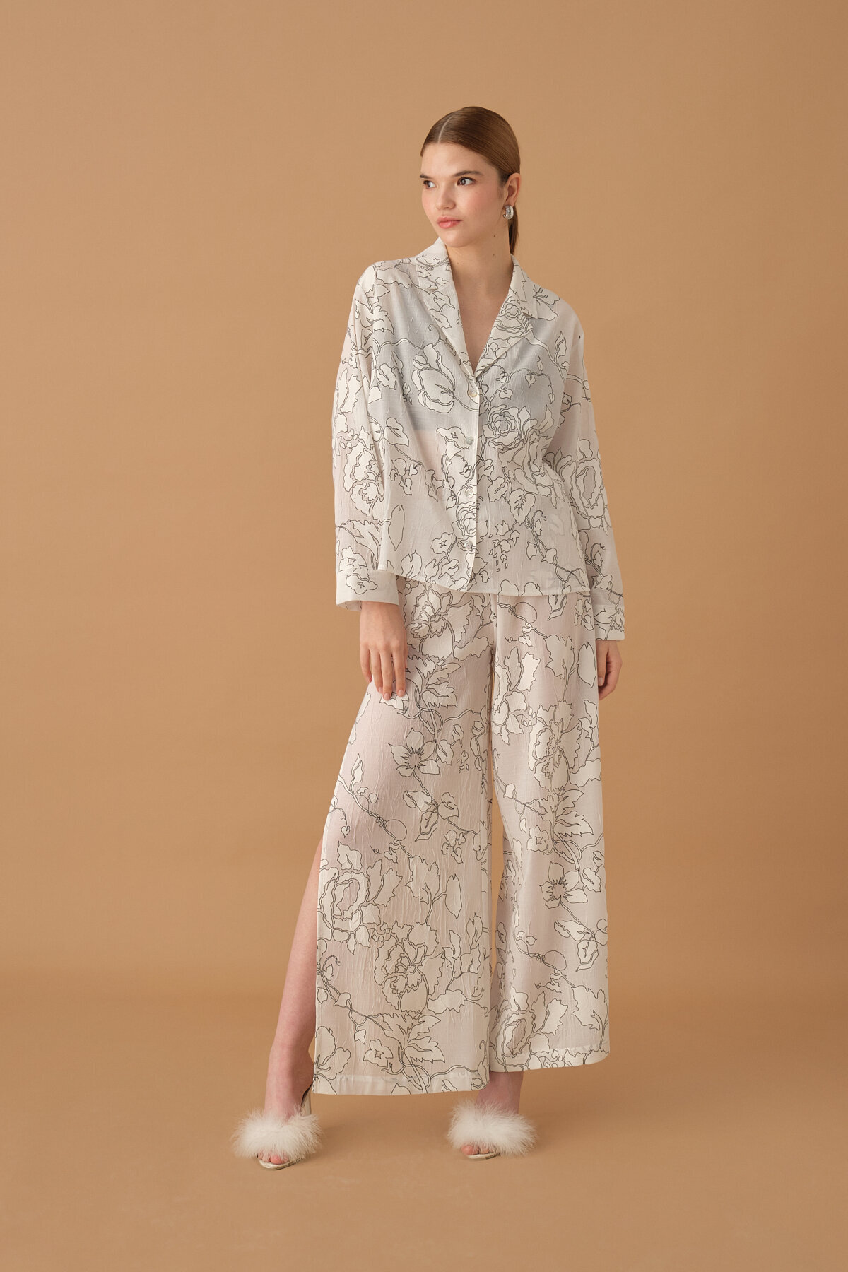 Pierre Cardin Kadın 3'lü Pijama Takımı LX.25237.KRM