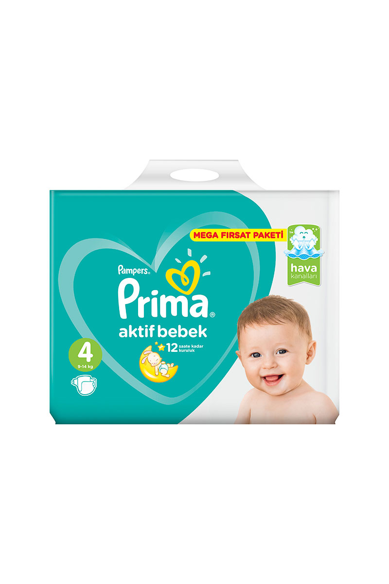 Prima Mega Fırsat Paketi (4) Maxi 9-14 kg 74 Adet Bebek Bezi