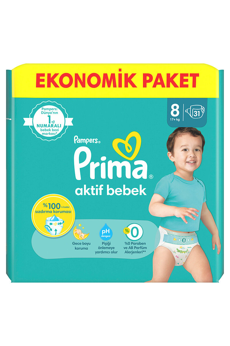 Prima Ekonomik Paketi (8) 17 + kg 31 Adet Bebek Bezi